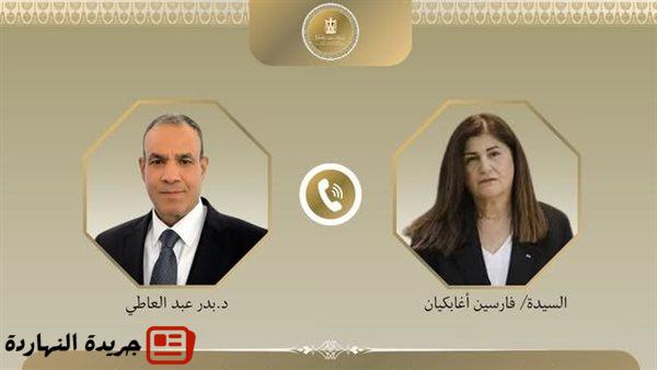 وزير الخارجية يجرى اتصالًا هاتفيًا مع وزيرة الخارجية والمغتربين الفلسطينية 2 وزير الخارجية يجرى اتصالًا هاتفيًا مع وزيرة الخارجية والمغتربين الفلسطينية