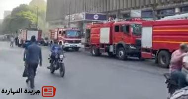قيادات الشركة المصرية للاتصالات في موقع حريق سنترال رمسيس لمتابعة الحادث