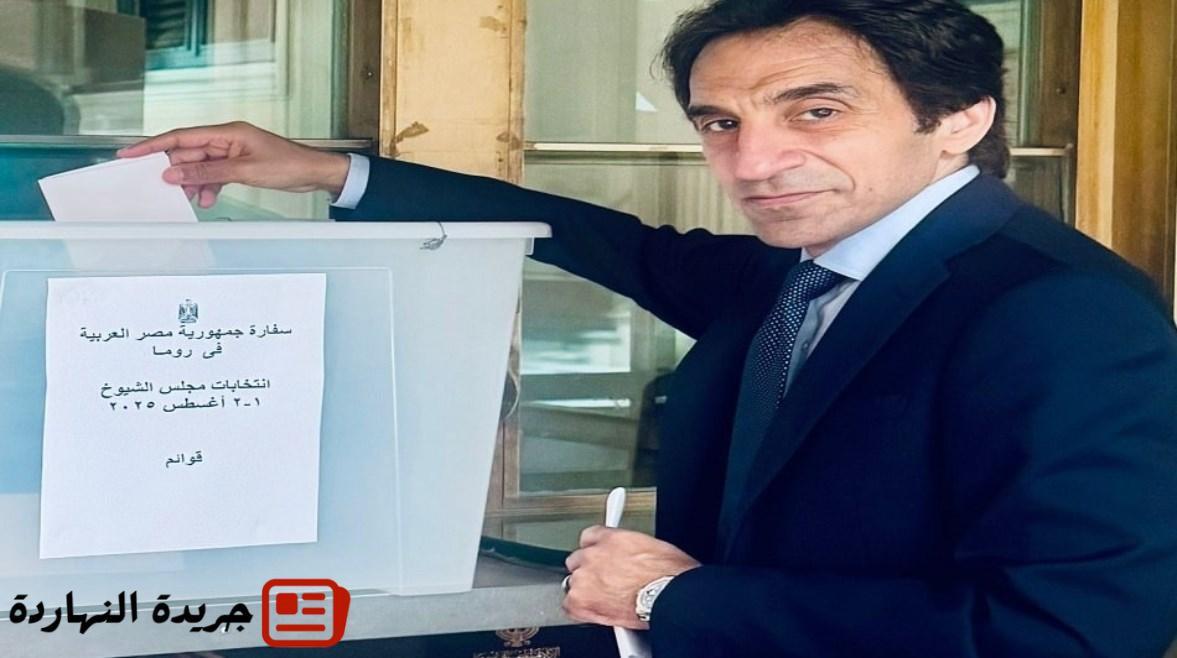 بسام راضي يدلي بصوته في سباق الشيوخ بإيطاليا 2 بسام راضي يدلي بصوته في سباق الشيوخ بإيطاليا