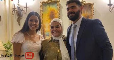 خطوبة عبد الرحمن حميد حارس يد الأهلي على زينة العلمى لاعبة الطائرة